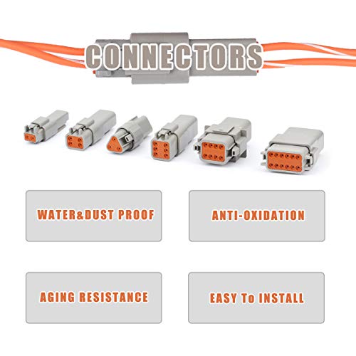 Jrready St6110 Dt Connectors Automotive Electrical Connector Kit 2 3 4 6 8 12 Pin With Size 16 Solid Terminals, Yjq-W2Dt Crimper Equivalent To Deutsch Crimping Tool Hdt-48-00 Wire Size 12-22Awg #TOP3