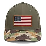 Paramount Outdoors American Flag Performance Ripstop American Fit US Patriotic Cap Fits Head Sizes MD - XX (Olive Throwback)