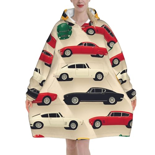 Couverture à capuche voiture de course en flanelle surdimensionnée