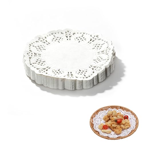 Tomotato 150pcs Paper Doilies, 4.5 inch Disposable White Lace Paper Doilies