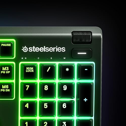 Apex 3 Tastiera da gioco RGB - 10 zone di retroilluminazione RGB, protezione dall'acqua IP32 - Poggiapolsi magnetico - Layout QWERTY UK - Tastiera gaming - Immagine 6