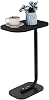 C-Shaped Side Table, Sofa Table Tray for Sofa Bed Bathtub Bedroom, C Shaped Oval Side Tables Living Room for Laptops, Coffee, Books (Black Marble)