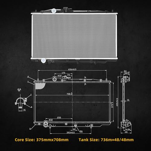 DWVO Radiator Compatible with 2003-2007 Honda Accord V6 3.0L, Direct-Fit Cooling Replacement for OEM Part Numbers 19010RCAA02, 19010RCAA52, 19010RCAA53, 19010RCAAA52, HO3010191 by DWVO - Image 5