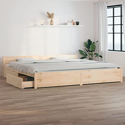 Bulliing Estructura de Cama con cajones Cama canape cajones somier Cama con cajones 200x200 cm - 3103579