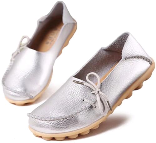 Image of Women's Leather Slipper Loafers Flat Shoes Slip-Ons