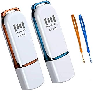64GB USB 2.0 Flash Drive 2 Pack 64 GB Thumb Drives Jump Drive Memory Stick with LED Light and Lanyards for Storage and Backup by MOSDART