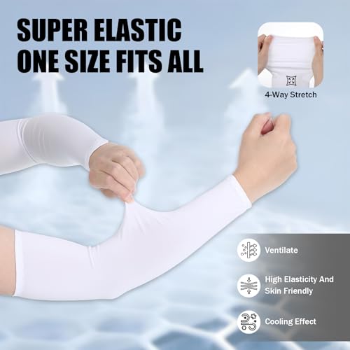 CIATBYYJ 4Pairs Arm Sleeves, Thinly UV Sun Protection Cooling Arm Compression Sleeves for Men, Outdoor Sport Breathable Elastic Ice Sleeve Basketball Arm Sleeves for Adult - Image 5