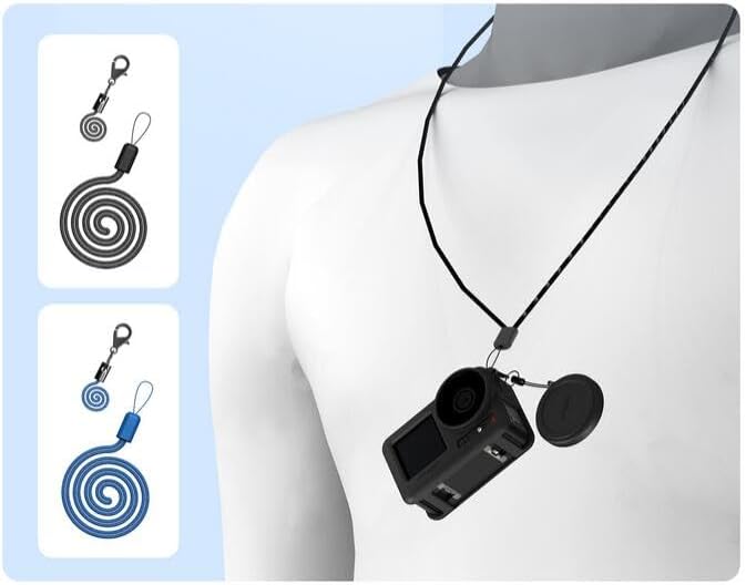 Miniatura 3 de Funda de silicona para DJI Action 4Action 3, accesorios de funda protectora para OSMO Action 4 3, funda de siliconacorrea a prueba de pérdidascorrea