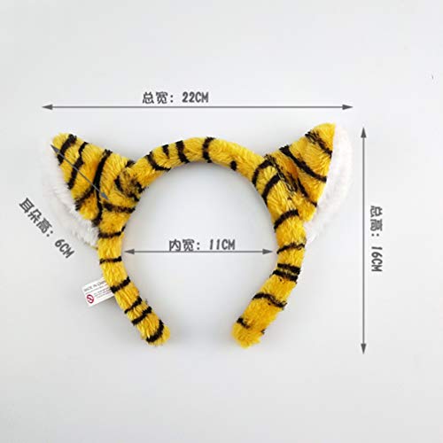 NUOBESTY Acessórios de Fantasia de Tigre Conjuntos de Orelhas de Gato Tigre Tiara Fantasia Animal Bo