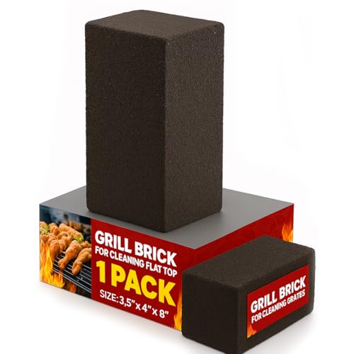 Heavy Duty Restaurant-Grade Grill Bricks for Cleaning Flat Top Grills | Durable, Reusable, and Chemical-Free Pumice Stone Cleaner for Griddles and BBQ Grates - Multiple Packs Available (1 Pack)