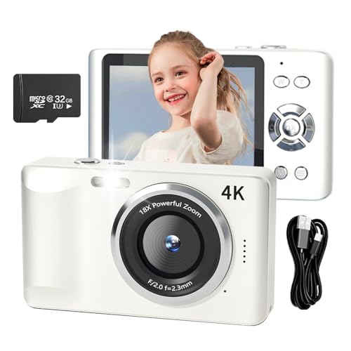 �R���p�N�g �f�W�^���J���� 4K �f�W�J�� �[�d��YouTube�J���� 6400����f AF�I�[�g�t�H�[�J�X 18X�f�W�^���Y�[�� 2.8�C���`���� IPS�X�N���[�� 64GB�}�C�N��SD�J�[�h�t�� LED���C�g 1200mAh�o�b�e���[ 105g�y�� 