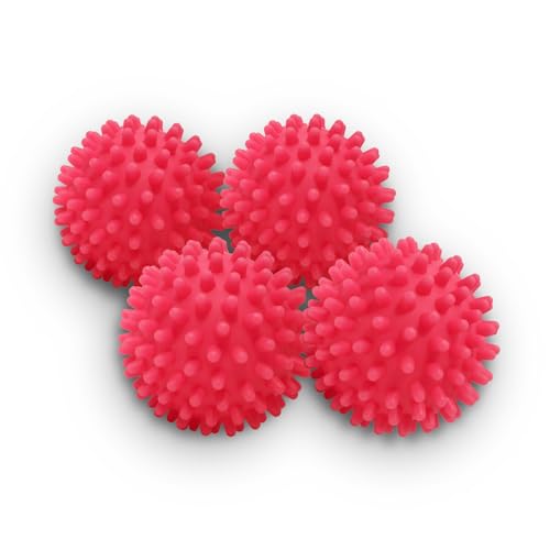 Dryer Balls 4 Pack - Non-Toxic Reusable Dryer Balls (Red)