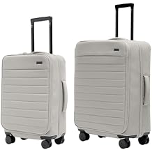 Away Carry-On and Medium Checked Luggage Set Softside Suitcase with Spinner Wheels, 22 inch + 26 inch, Cloud Gray