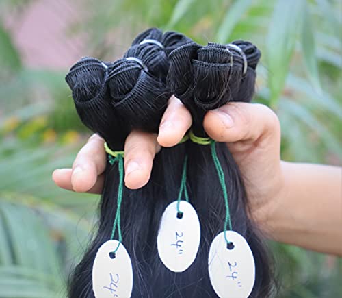 Single donor unprocessed 100% Natural Indian temple raw hair 24” natural Wavy 3 bundles direct from India hair factory-Buy Indian virgin raw hair weft hair extensions