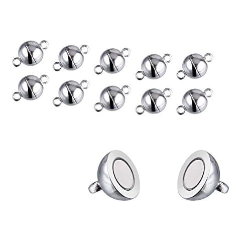 skyllc® 10pcs 8mm Cierres magnéticos de la joyería Cover