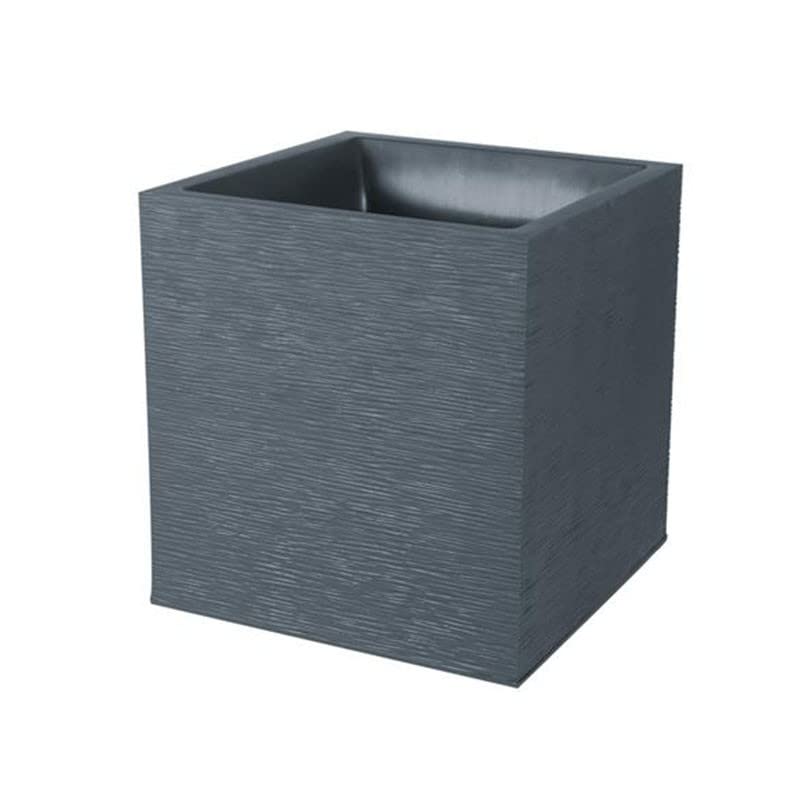 Pot carré Graphit anthracite 39.5cm fini les plantes étouffées
