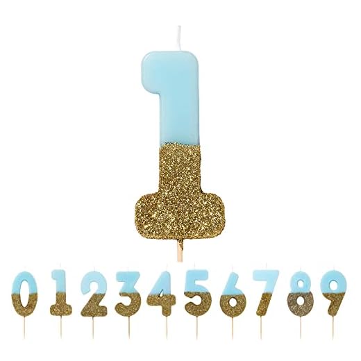Talking Tables We Heart Birthdays Glitter Number Candle 1, Blue