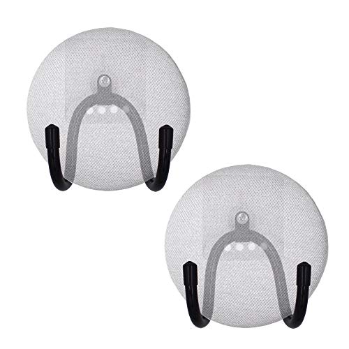 YYST Stick-on Mini Wall Mount Wall Holder Clip Wall Bracket Compatible for Google Home Mini - 2/PK - Screws Included - No Google Home Mini