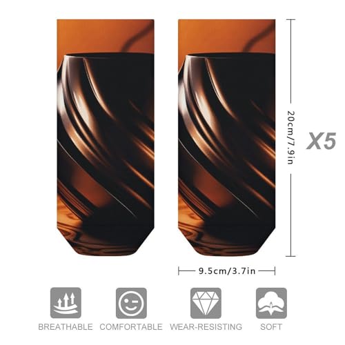 Black Object Ankle Socks 5-Pack, Breathable Casual Athletic Socks for Women Men, One Size (6-11)2