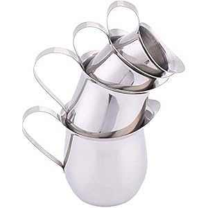 Kleine roestvrijstalen melkbeker, draagbare koffiemelk Melkopschuimerbeker, voor het maken van cappuccino-koffielatte