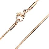 Hautfreundliche Edelstahl - Länge der Damen-Kette: 44cm | Dicke der Zopfkette (Stärke / Breite): 1,5mm | wählbare Farben: silber, roségold / rotgold, gold