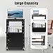 Large AV Cart with Locking Cabinet, Rolling Adjustable Height Utility Cart, Mobile Laptop Workstation Stand with Extra Storage Space, Pullout Tray, Power Strip, 24 * 18 * 41.5in Black
