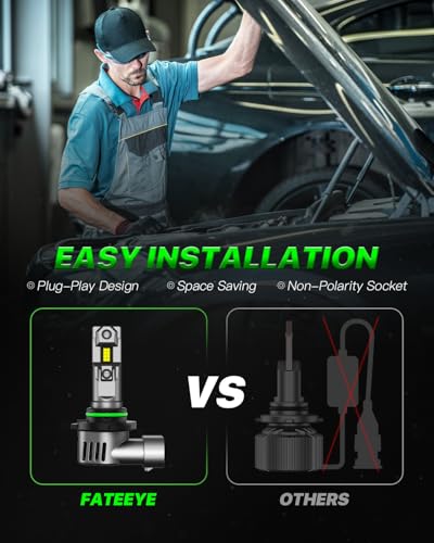 Image of 9005 ๐ต๐ฌ๐ฌ๐ฒ LED Light Bulbs - 60000LM 6500K LED Fog Light Bulb with Turbo Cooling Fan, 1:1 Size, Super Brightness, Non-Polarity, Plug and Play, Pack of 2