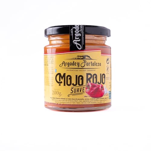 Argodey Fortaleza Mojo Rojo Suave 200g - Authentische Kanarische Sauce, Perfekt und Vielseitig zum Streichen auf Brot, Toast, Arepas, Kartoffeln. Ohne Konservierungsstoffe und künstliche Zusätze.