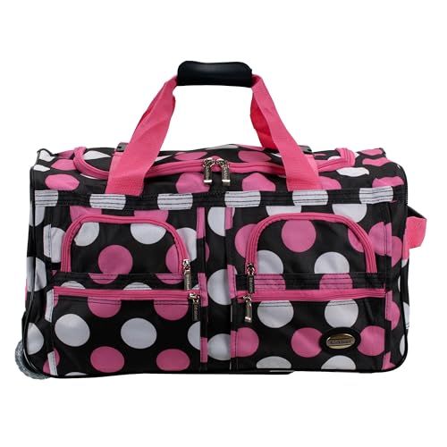 Image of Rockland Rolling Duffel Bag, Black, 22 inch