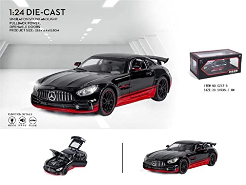 Image of Alokik Enterprise 1:24 Benz AMG GTR Toy Cars Model Car, Zinc Alloy Pull Back Toy car with Sound and Light for Kids Boy Girl Gift【Colors as Per Stock】