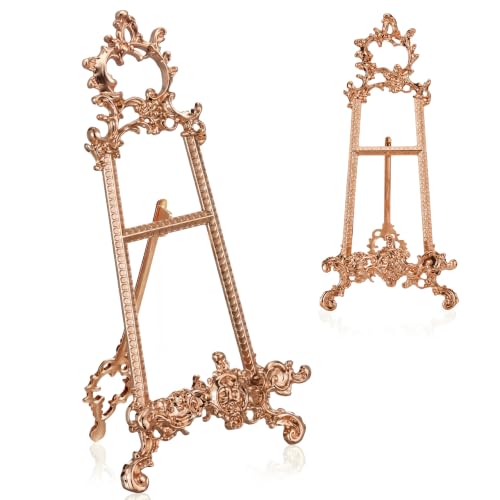 Novabright 11.5 inch Vintage Cookbook Stand, Ornate Gold Metal Book Holder