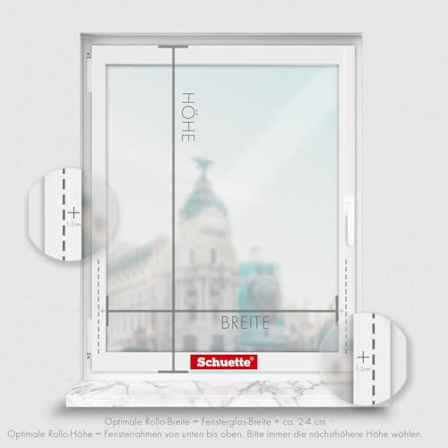 Schuette® Verdunkelungsrollo ohne Bohren/mit Bohren 2in1 ● Thermo Rollo Kollektion: Shadow Grey (Grau) ● 120 x 150 cm (Breite x Höhe) ● Suprafix Klemmrollo = Klemmfix 2.0 ● 60s Montage mit Video
