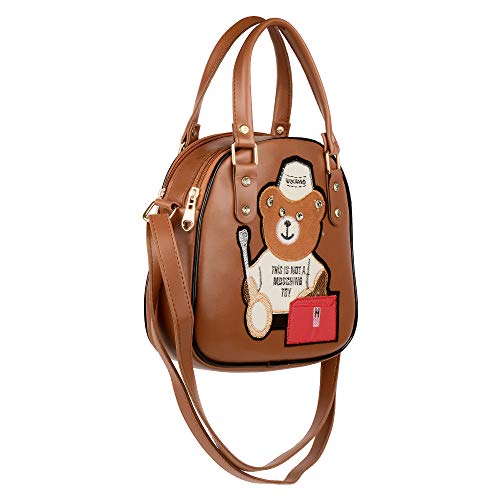 Image of SHAMRIZ Girl's Teddy Bear Print Sling Bag (Brown)