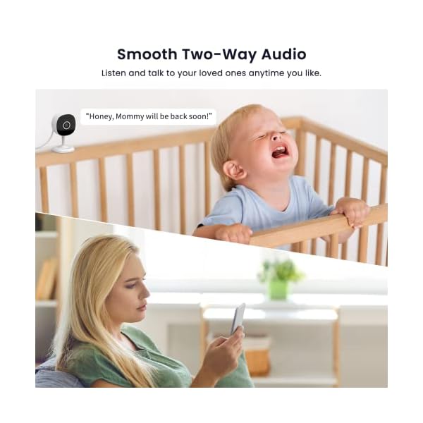 Indoor Cameras for Home Security 2K, Galayou Wireless WiFi Baby Camera Monitor with Two-Way Audio, Home Cameras with APP for Phone, Smart Siren, Works with Alexa/Google Home(G7-4PACK) - Image 7