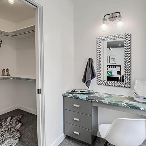 Jacuko Rectangular Wall Mirror Decorative- Rhinestone Accent Jeweled Rectangle Wall Mirror For Living Room/Bathroom/Bathroom/Entryway/Passageway 23.6 * 35.4 In #TOP6