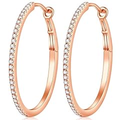 C2-oval hoop earrings 38mm rose