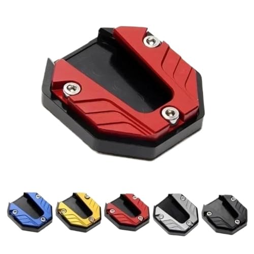 Extension béquille moto bleue avec plaque de support latéral élargie