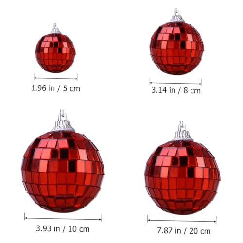 1 unidad de bola espejada roja para decoración en fiestas, bodas y festivales musicales, construcción sólida para una impresionante reflexión de luz miniatura 4