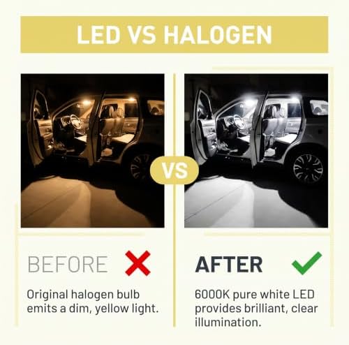 Hoiricn 2PCS Car T10 LED License Plate Light Bulbs, 3014 30SMD W5W Auto Instrument Lights Replacements, 6000K Super Bright 194 LED Bulb, Universal for Most Cars, Trucks, SUVs (White) — view 4