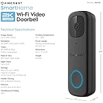 Amcrest 4MP Video Doorbell Camera Pro, Outdoor Smart Home 2.4GHz and 5GHz Wireless WiFi, Micro SD Card, AI Human Detection, IP65 Weatherproof, 2-Way Audio, 164º Wide-Angle Wi-Fi AD410 - Image 5