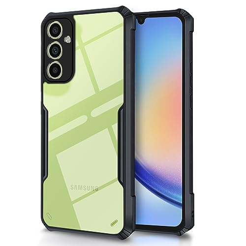 Image of Pikkme Samsung Galaxy A34 5G Back Cover | Crystal Clear Transparent Back | Ultra Hyrbid | Full Camera Protection | Raised Edge | Bumper Back Case for Samsung Galaxy A34 5G (TPU, Black)
