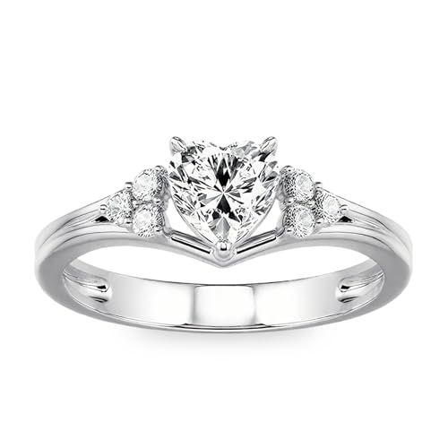 1-3ct Heart Shaped Moissanite Wedding Ring 10K 14K 18K White/Rose/Yellow Gold Moissanite Stackable Halo Ring Engagement Promise Ring for Wife and Her