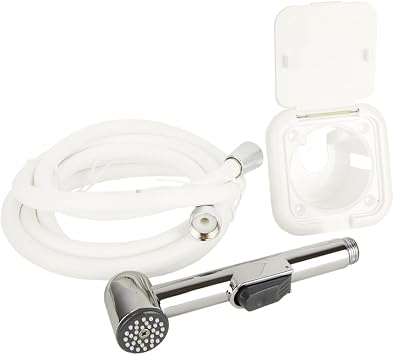 Manufacturers' Select ITC White Plastic Transom Shower - Marine Wash Down Shower with 8' Nylon Hose (ITC 97016CPN-8) (X002CHYKQZ)