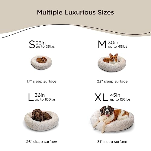 Best Friends By Sheri The Original Calming Donut Cat And Dog Bed In Lux Fur Oyster, Small 23X23 #TOP3