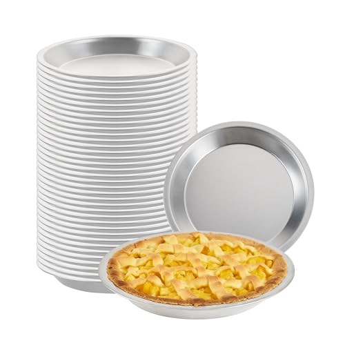 Restaurantware Aluminum Pie Pan 1 Count 10 Inch Round 1.25 Inch Deep Oven-Friendly Pie Tin Lightweight Baking Pan Silver Plate for Quiche Fruit Pies Home And Commercial Kitchens