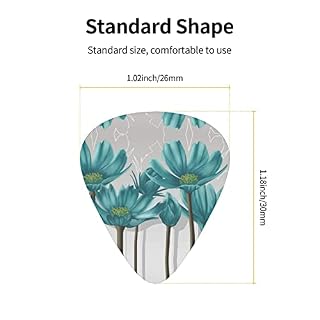 Ensemble de 12 médiators de guitare à fleurs gris sarcelle et blanc pour guitare acoustique, guitare électrique… - Les Beatles, Paul McCartney, John Lennon, RIngo Starr, George Harrison Ensemble de 12 médiators de guitare à fleurs gris sarcelle et blanc pour guitare acoustique, guitare électrique… – Image 4