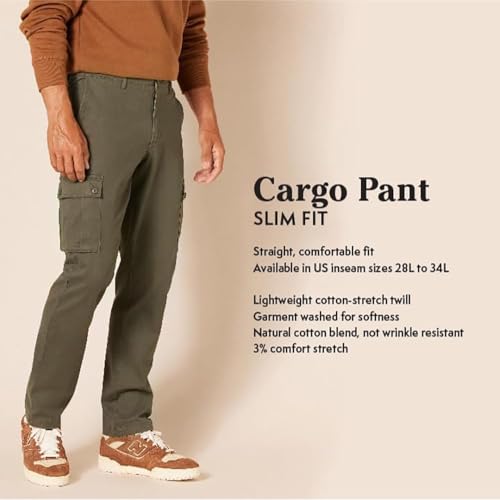 Men's Slim-Fit Stretch Cargo Pant for Big & Tall - Amazon Essentials