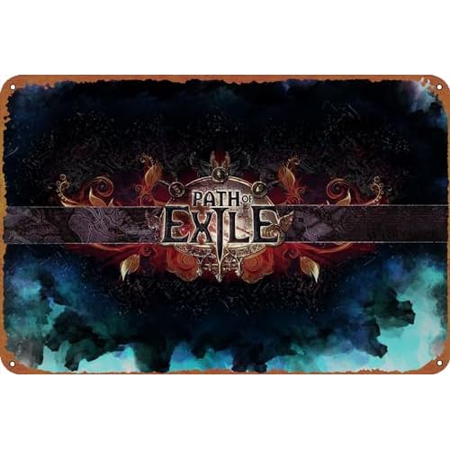 ZTLLFV Path of Exile Game Poster Retro Metall Blechschild Halloween Blechschild Höhle Bar Club Home Wandkunst Metall Blechschild 20,3 x 30,5 cm