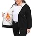 MoFiz Women's Plus Size Fleece Zip Up Hoodie Jacket Sherpa Lined Warm Coat Hooded Sweatshirts Black,4XL