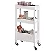 SoBuy® FKW49-W wózek z 3 półkami wózek wnękowy wózek łazienkowy regał kuchenny wózek kuchenny wózek kuchenny biały szer. x wys. x gł. ok.: 21 x 83 x 40 cm